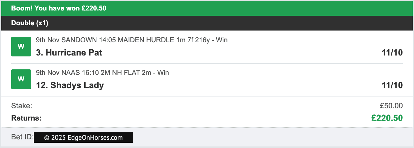 Edge On Horses - Double Winner - 2025-11-09