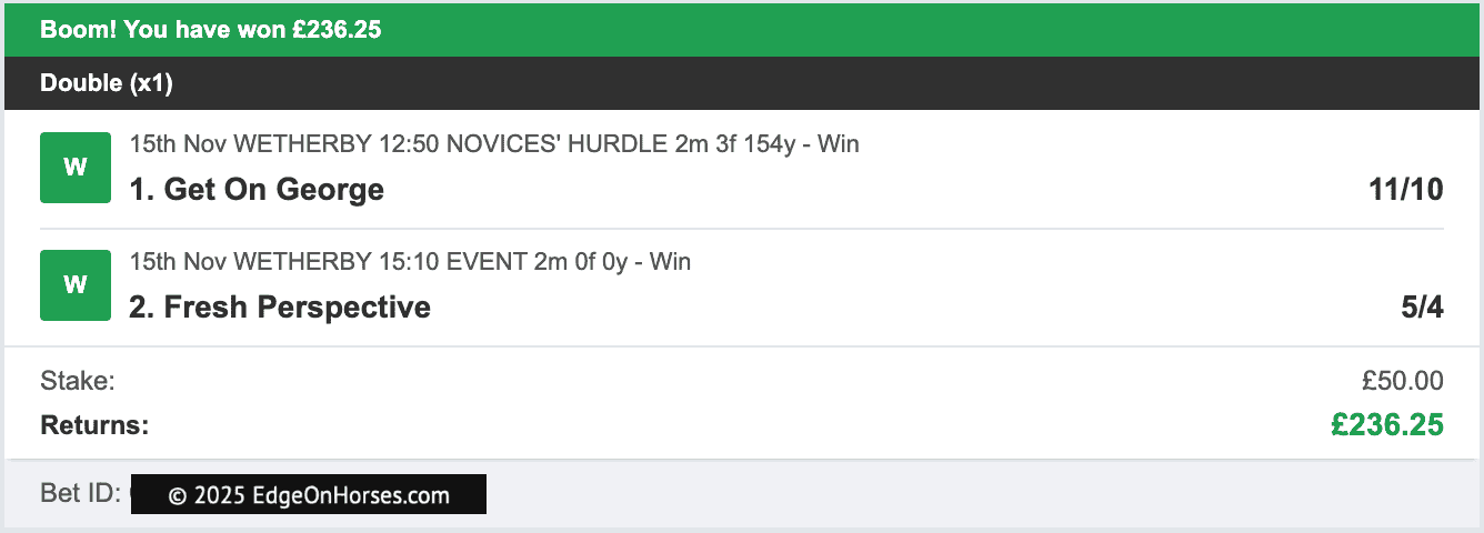 Edge On Horses - Double Winner - 2025-11-15