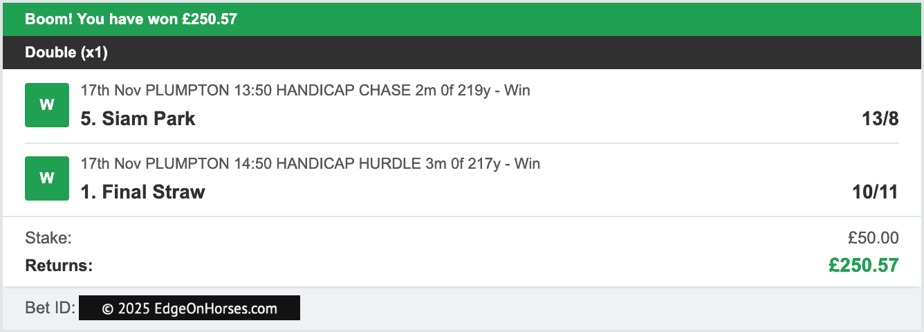 Edge On Horses - Double Winner - 2025-11-17