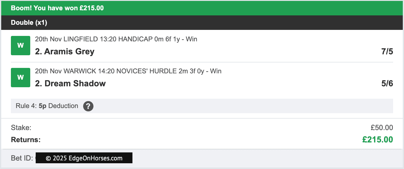 Edge On Horses - Double Winner - 2025-11-20
