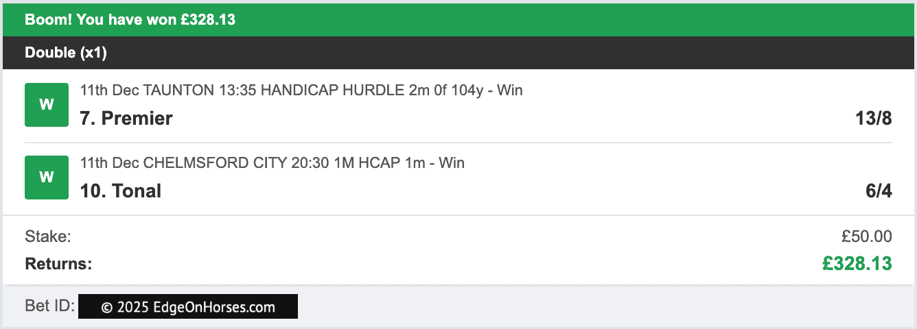 Edge On Horses - Double Winner - 2025-12-11