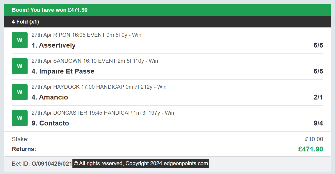 Edge On Points - Winner Multi - 2024-04-27