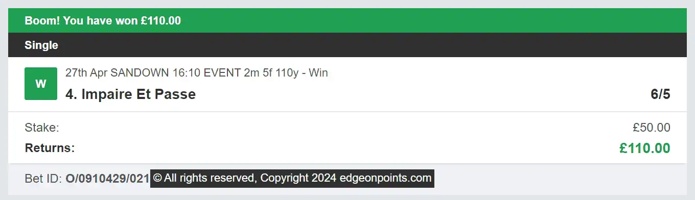 Edge On Points - Winner 2 - 2024-04-27