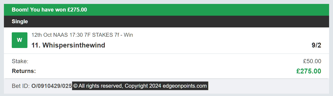 Edge On Points - Winner 3 - 2024-10-12